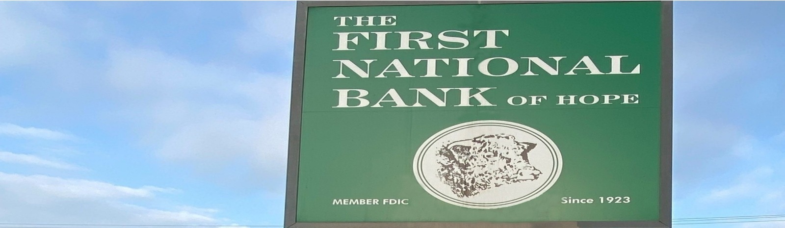 The First National Bank of Hope sign